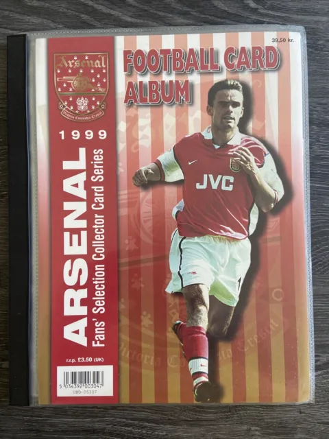 Futera Arsenal 1999 carte collezionabili calcio set completo in raccoglitore inc inserti
