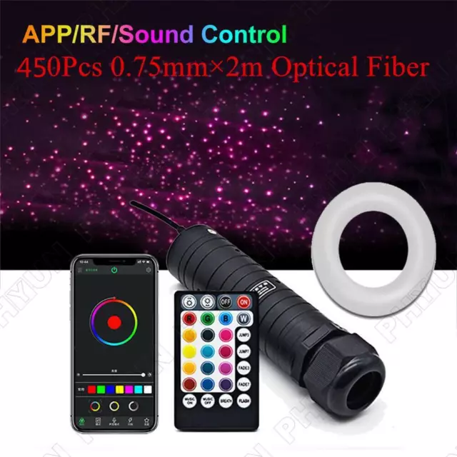 Car Roof Star Lights RGB LED Fiber Optic Light Remote Control 450Pcs Fiber Optic