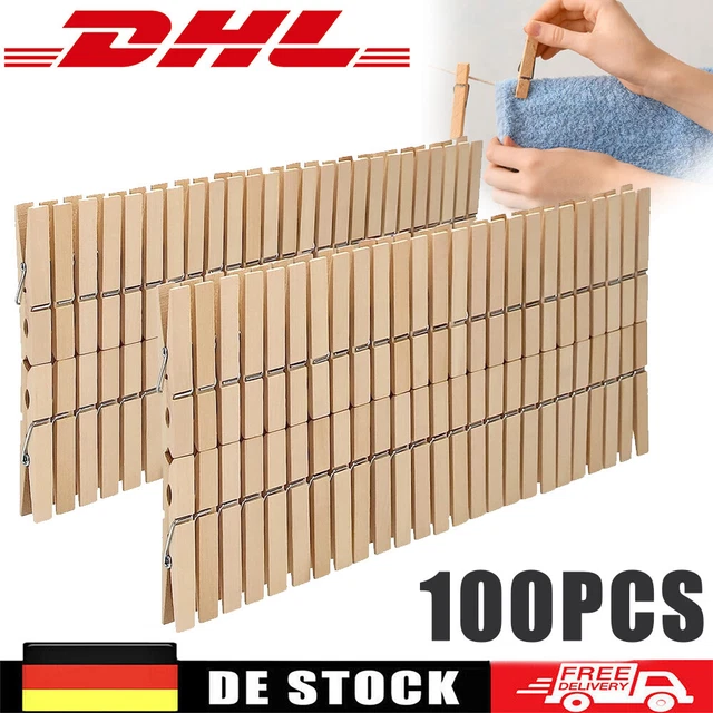 100x Holzwäscheklammern Wäscheklammern Holz Holzklammern Basteln Wäsche Klammern