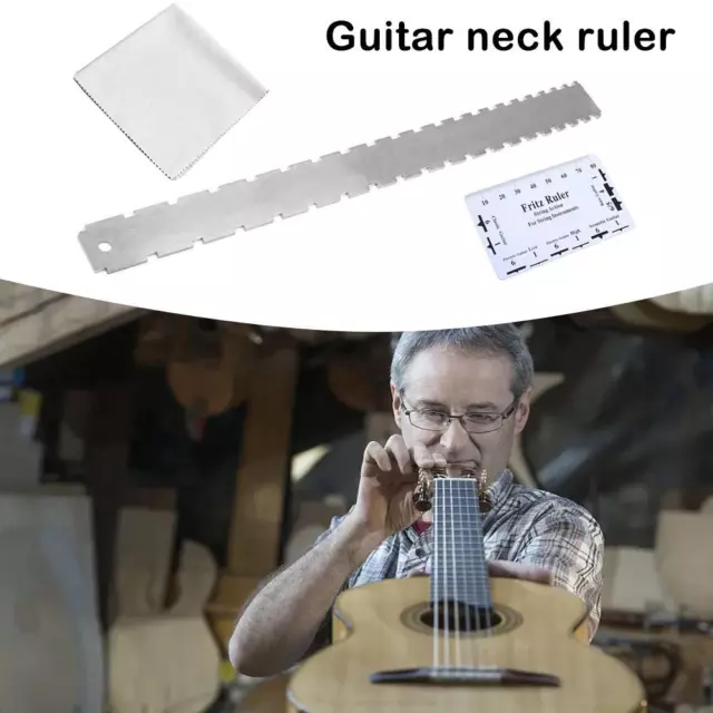 Guitar Neck Notched Straight Fretboard Edge Fret Ruler Luthier Tool AU W6A0 B7J5