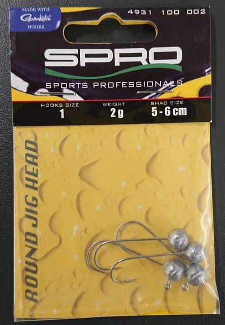 Spro Gamakatsu Round Jighead Jig 22 Gr. 1 2g Jigkopf Head Jigkopfhaken NEW OVP