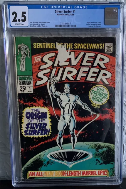 Silver Surfer #1 Cgc 2.5 Gd+ 1968 Origin Of The Silver Surfer Marvel Comics