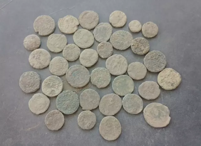 Roman Empire 36 pieces to be cleaned Roman Coins LOT! 15mm-21mm