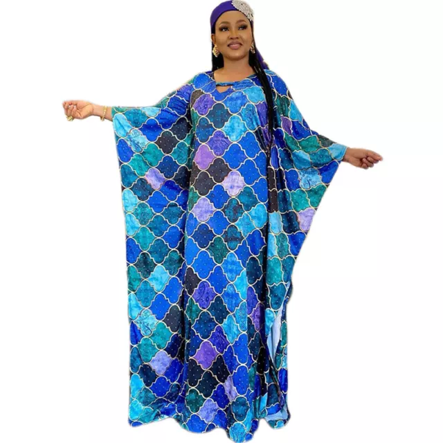 African Dashiki Women Muslim Dress Satin Kaftan Moroccan Robe Dubai Jilbab Abaya