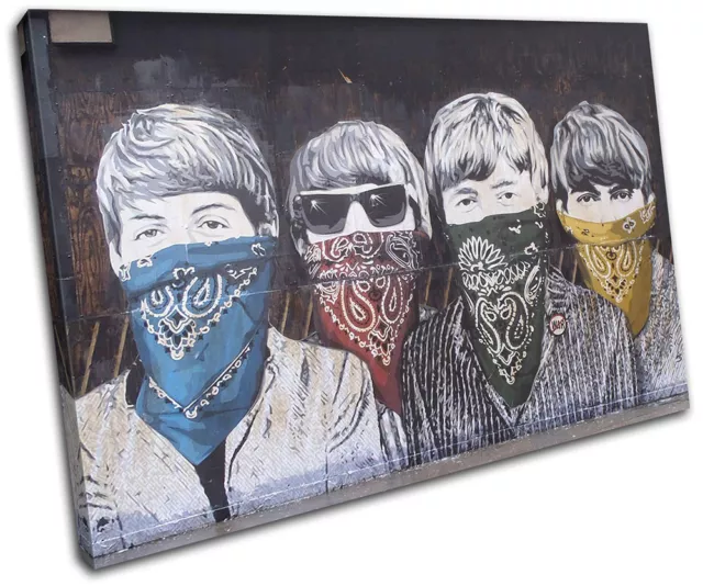 Graffiti Urban The Beatles Banksy Street SINGLE CANVAS WALL ART Picture Print