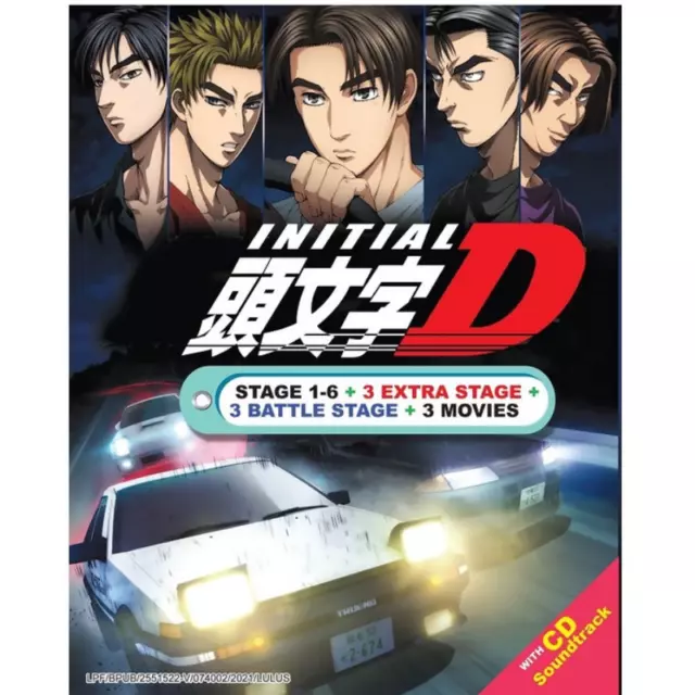 Initial D Complete Stage 1-6 + 3 Extra + 3 Battle + 3 Films + OST CD Anime DVD