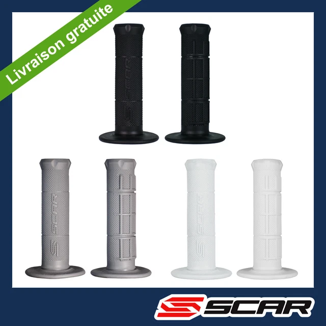 Poignée De Guidon Double Moto SCAR - Pour Cross, Enduro, Supermotard - Neuf