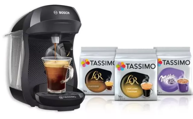 BOSCH Cafetière Tassimo, Machine à Café 0,7L 1400W + 30 Dosettes T-Discs Offerts