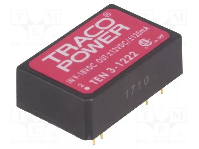 1 pcs x TRACO POWER - TEN 3-1222 - Converter: DC/DC, 3W, Uin: 9÷18V, Uout: 12VDC