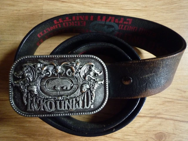ECKO UNLTD LEATHER Belt With Sollid Buckle 9.99 PicClick UK
