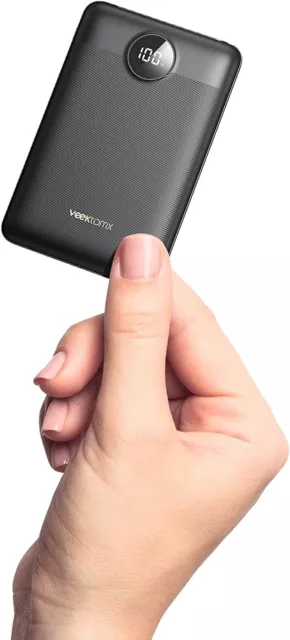VEEKTOMX Mini Power Bank 10000mAh, USB C 22.5W Ultra-Compact Portable Charger wi