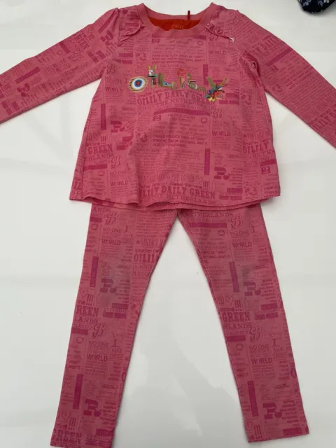 Set top e leggings rosa oleosi per ragazze età 6