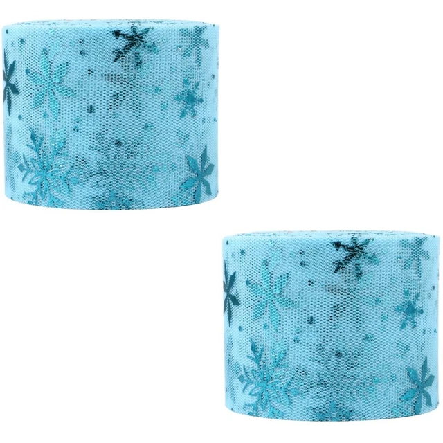 2 Sets Winter Band Hochzeit Tüll Rollen Tüll Band Weihnachten Tüll Stoff