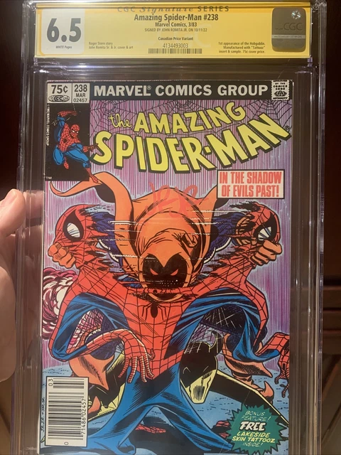 Amazing Spider-Man #238 CVP CGC 6.5 SS Signed John Romita Jr. 🔥 W/Tattooz L@@K!