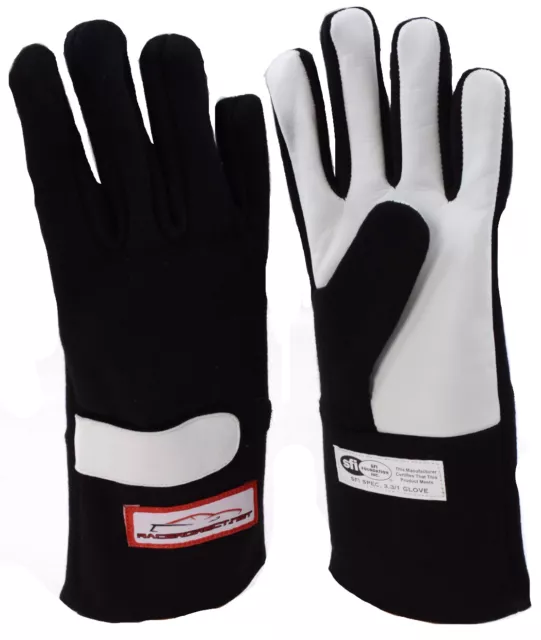Ford Midgets Racing Sfi 3.3/5 Gloves Double Layer Driving Gloves Black Large 3
