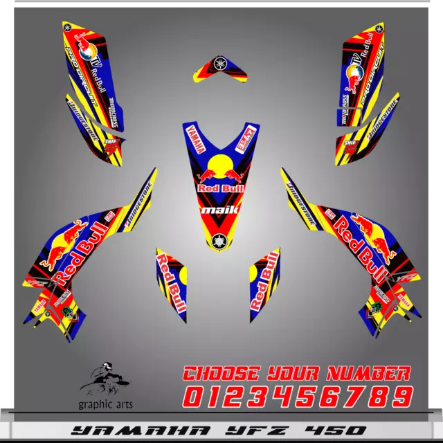 Yamaha YFZ 450 Grafiken Set 2003 2004 2005 2006 2007 2008 Sticker Aufkleber /