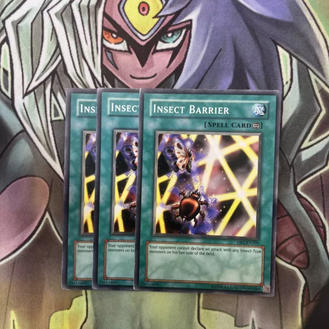 DB1-EN205 x3 Insect Barrier Common Excellent Condition Yugioh