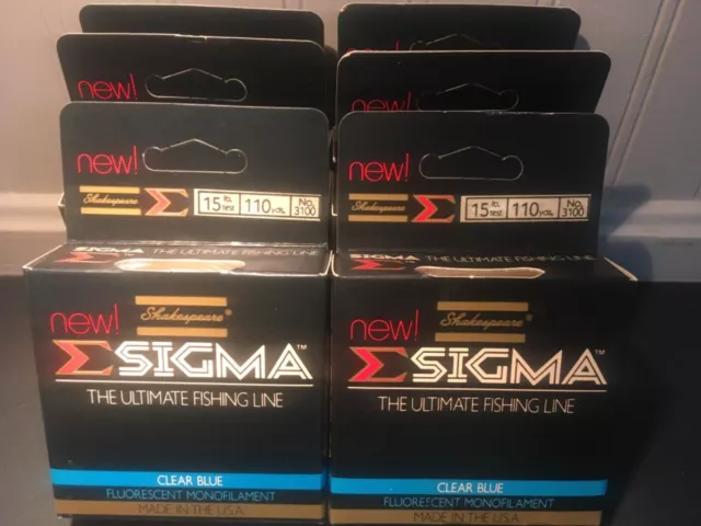 LOT OF 6 Shakespeare Sigma Premium Fishing Line 15# test 110 yds each clear  blue $20.00 - PicClick