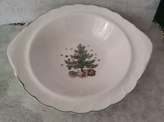 Nikko Happy Holidays Christmas Serving Vegetable Bowl 11" Handled