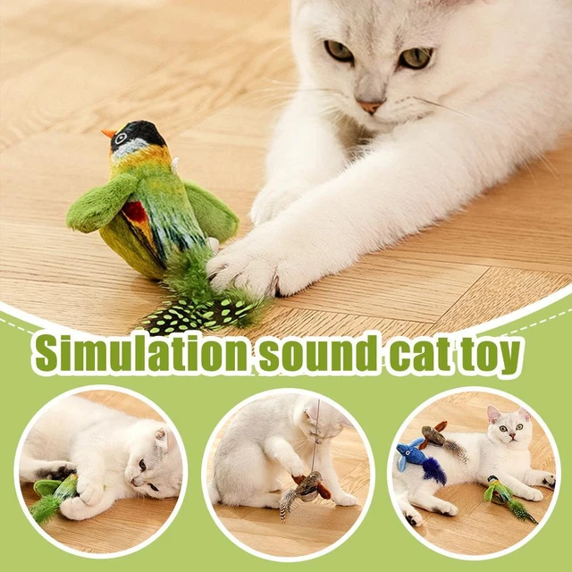 JOUET INTERACTIF POUR chat, oiseau gazouillant, oiseau battant des