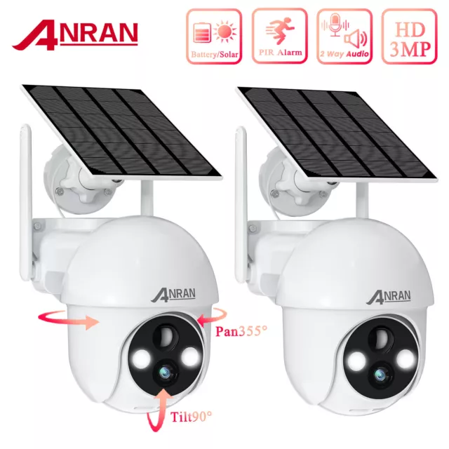 Kabellose WLAN Kamera Außen HD 3MP Akku/Solarbetrieben Überwachungskamera Außen