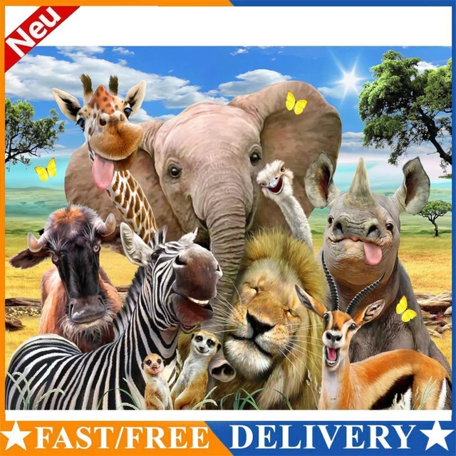 MALEN NACH ZAHLEN Kit zum Selbermachen glückliche Tiere Leinwand Öl