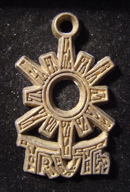Truth uniface metal Christian religious pendant by Terra Sancta Guild 1970