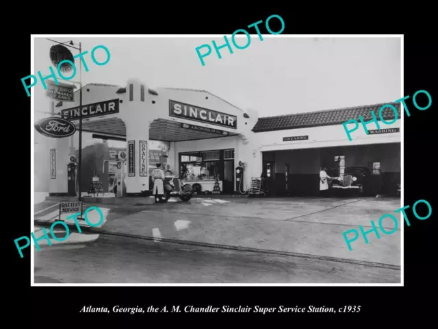 OLD 8x6 HISTORIC PHOTO OF ATLANTA GEORGIA THE SINCLAIR SERVICE STATION c1935