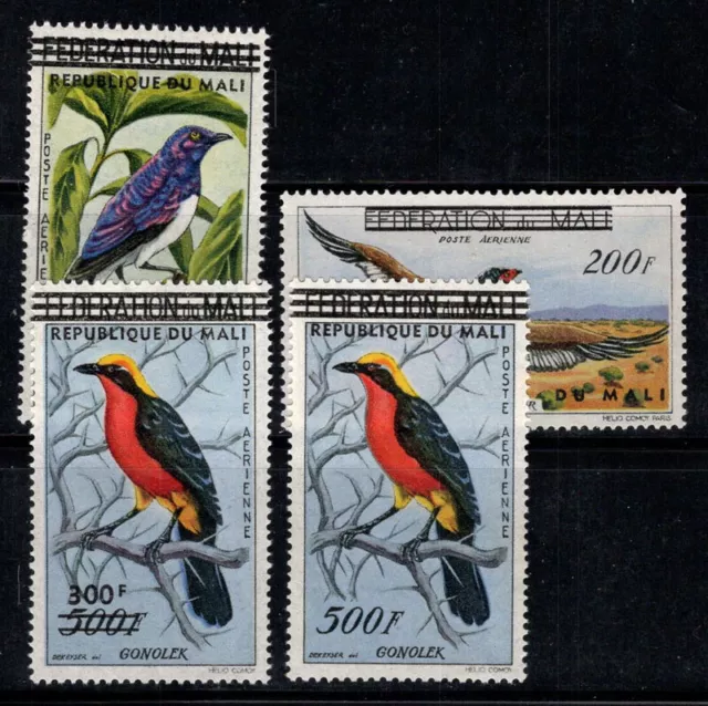 Mali 1960 Mi. 14-17 MNH 100% overprinted Airmail birds