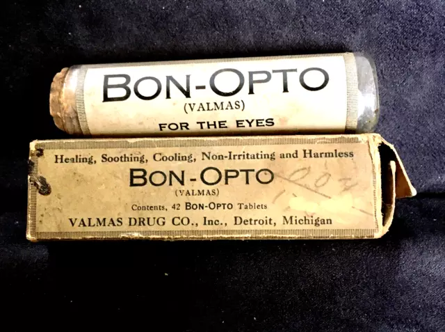 Antique Medicine Bottle Quack : Bon - Opto Tablets. Contents. For the Eyes.