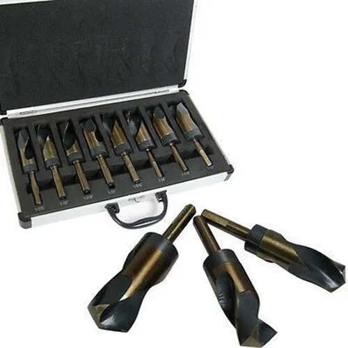8 Piece Jumbo Size Silver and Deming Large Metal Drill Bit Set