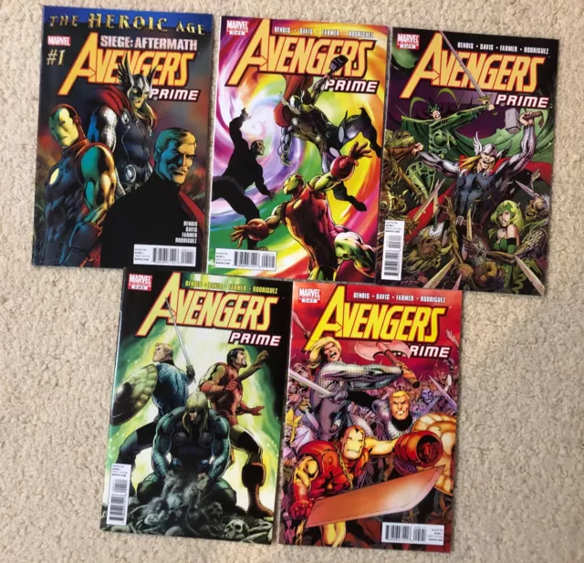 Marvel - Avengers Prime (2010) Complete Comic Book Series #1-5, Bendis, Davis