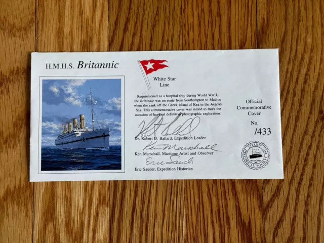 HMHS Britannic Commemorative Cover Expedition 1995/ White Star Line/ RMS Titanic