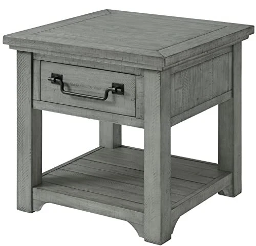 Beach House Dove Grey 1-Drawer End Table