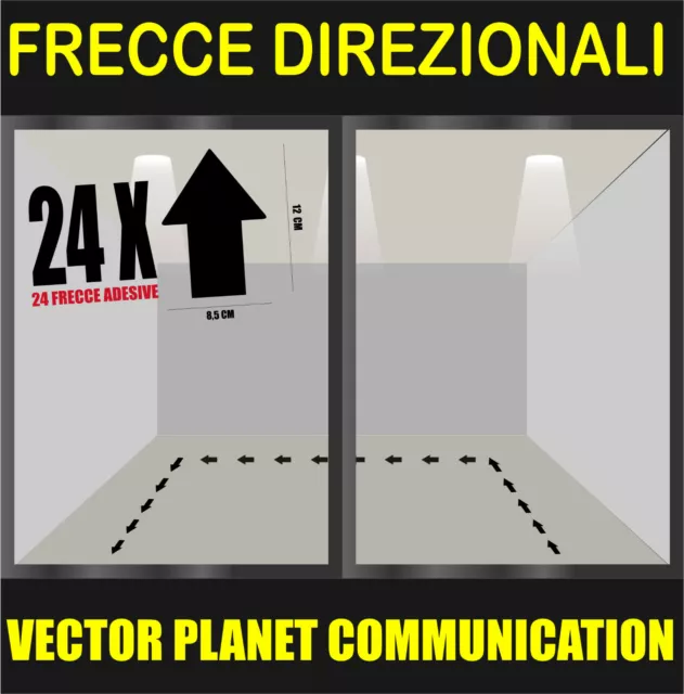 Adesivi distanza di sicurezza negozio frecce direzionali pavimento percorso