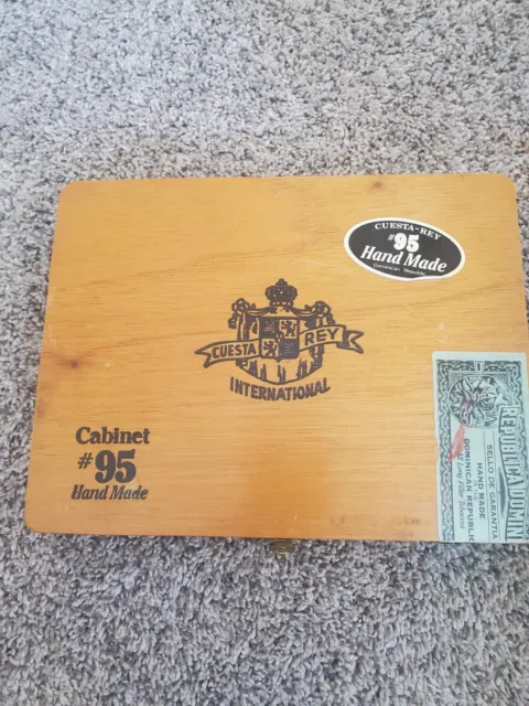Vintage Wood Cuesta Rey Intl Cigar Box #95 Hand Made Dominican Republic