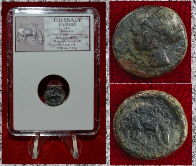 Ancient Greek Coin THESSALY LARISSA Nymph Larissa and Horse