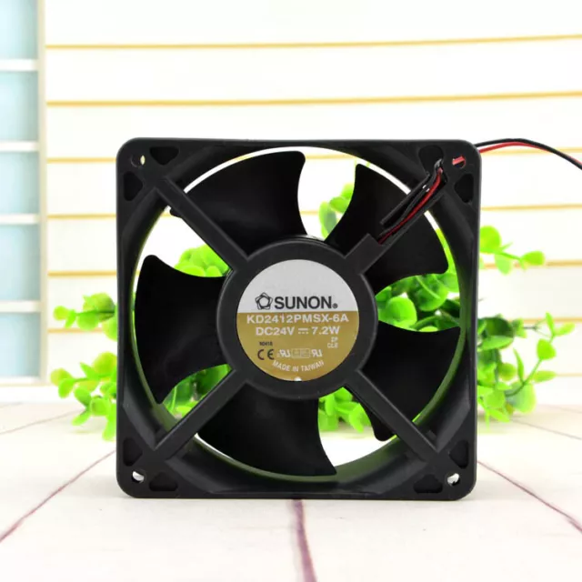 1pc SUNON KD2412PMSX-6A  24v 7.2w  12038 12cm 2-wire Cooling Fan