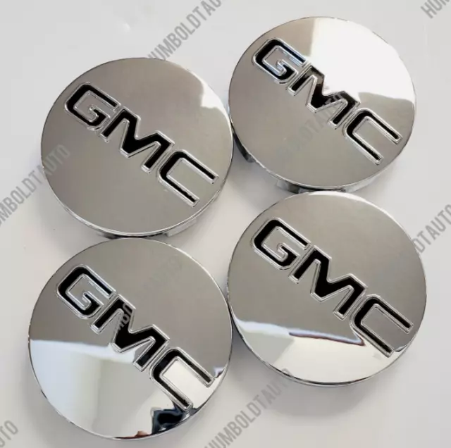 4 Chrome Black Wheel Rim Center Hub Caps For GMC Sierra Yukon Denali 83MM 3.25"
