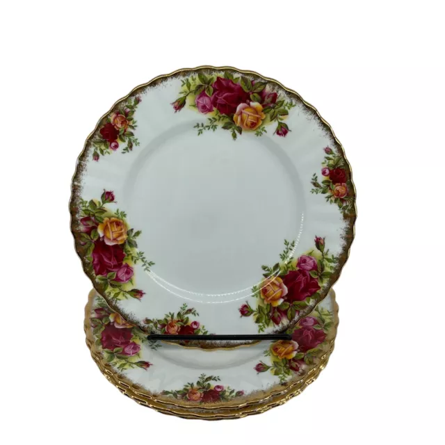 Vintage ROYAL ALBERT Old Country Roses Salad Dessert Luncheon Plates set of 4