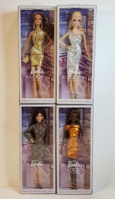 The Barbie Look City Shine Model Muse Doll Lot Of 4 2014 Black Label Mattel Nrfb