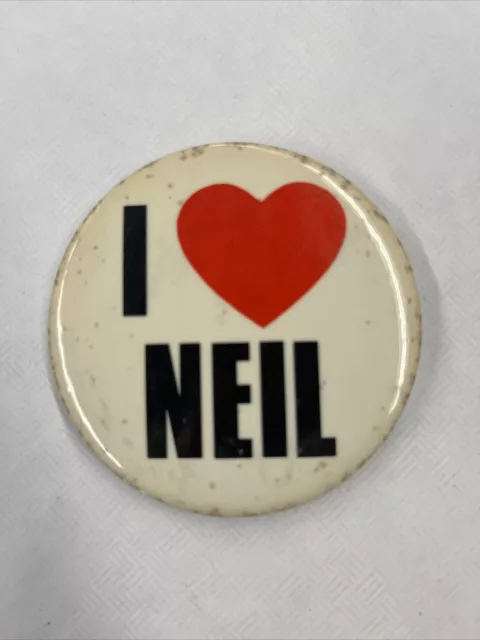 I Love Neil Vintage 1980s Pinback Button