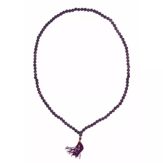 Japa Mala AMETHYST 108 Perlen Buddhistische Gebetskette Gebetsband Mala-Kette