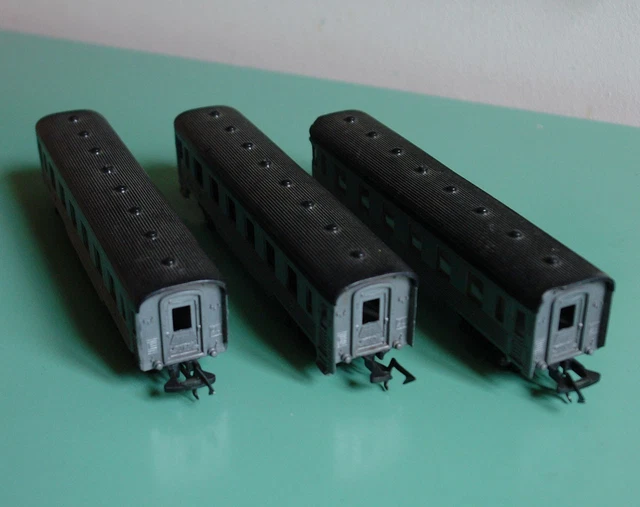 Ancien Jouef train électrique HO Lot de 3 Aiguillages et 2 Butoirs Lot N°1