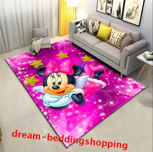 Minnie Mouse Pink Childrens Bedroom Carpets Anti-Slip Floor Rug Mat Doormat Gift