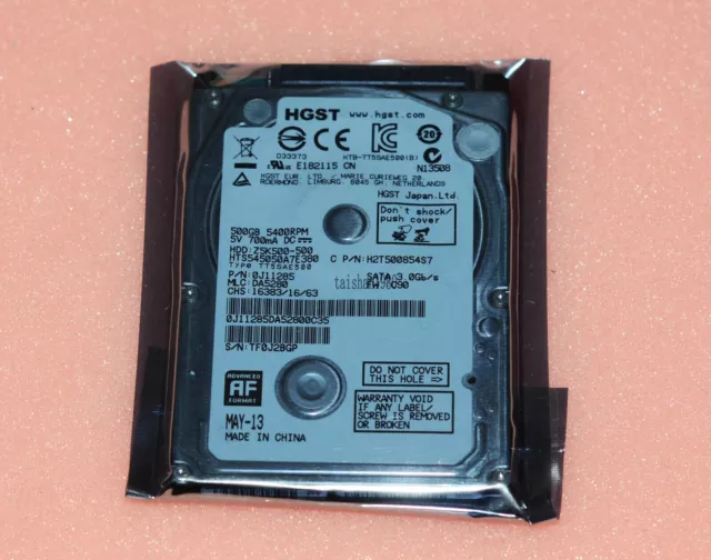 HGST Travelstar Z5K500-500 500GB 5400RPM 2.5" Laptop Hard Drive HTS545050A7E380