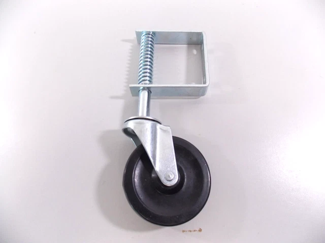 thumbnail image 2 of 4 Inch Spring Loaded Gate Caster - Hard Rubber Wheel With 220lb Capacity For Uneven Ground 2 of 9