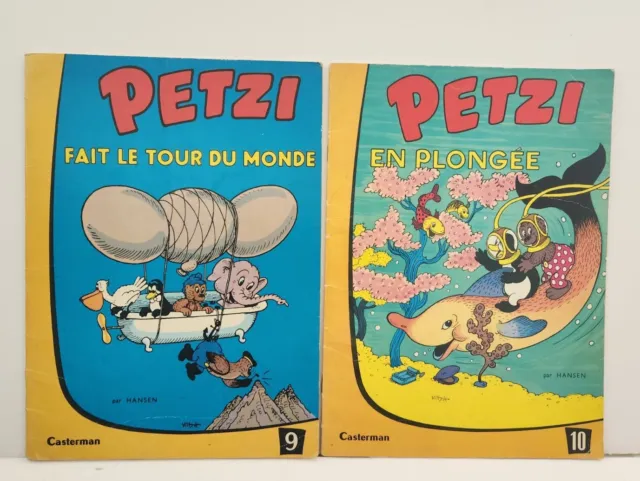 PETZI N°9 & 10- by Hansen - Casterman Rasmus Klump French Comic Book