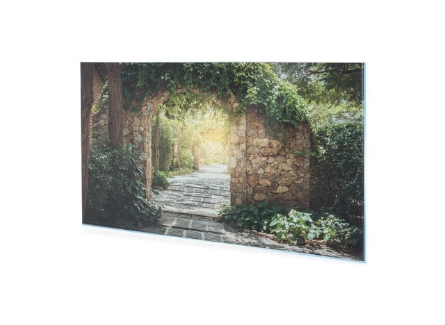 Tableau Mural Tulup – Impression Sous Verre – 125x50 Cm – Fleurs Et Pierres – Moderne