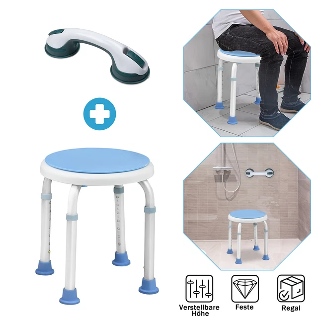 Taburete de ducha taburete de baño silla de ducha con ventosa mango de ducha mango de seguridad